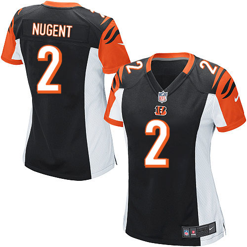 Women's Game Mike Nugent Nike Jersey Black Home - #2 NFL Cincinnati Bengals